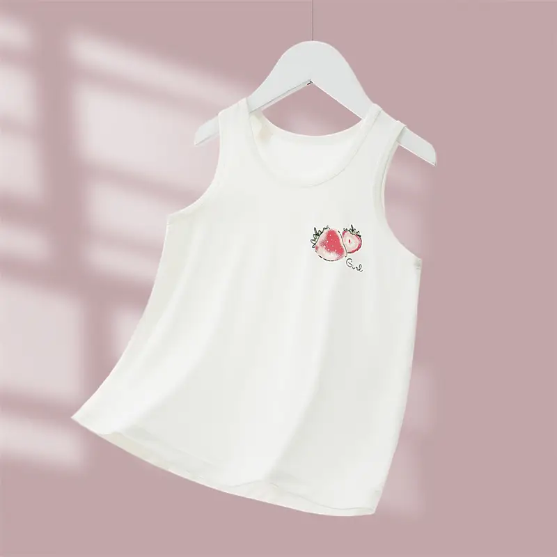 Girls Cotton Strawberry Vest Summer Wear - Image 4