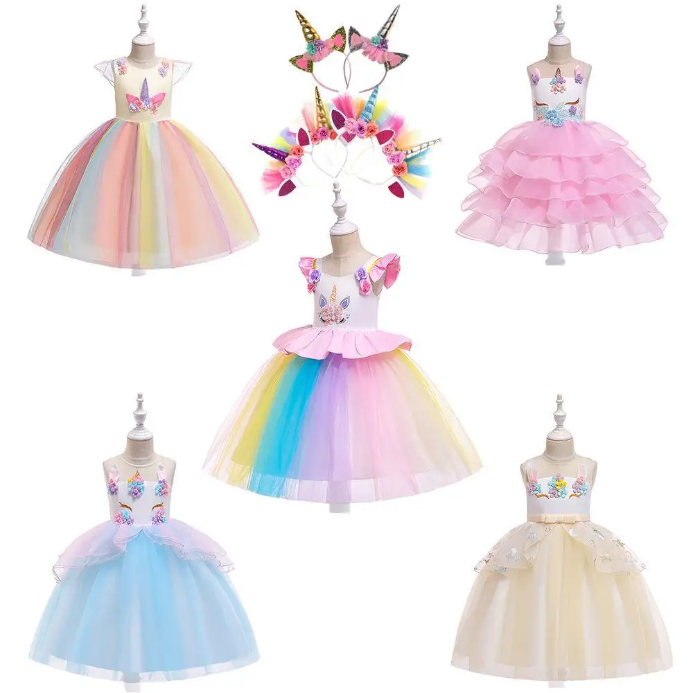 Unicorn Tulle Dress for Girls Rainbow Color - Image 18