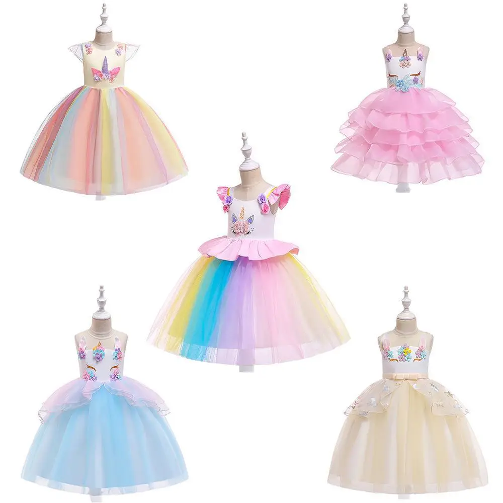 Unicorn Tulle Dress for Girls Rainbow Color - Image 19