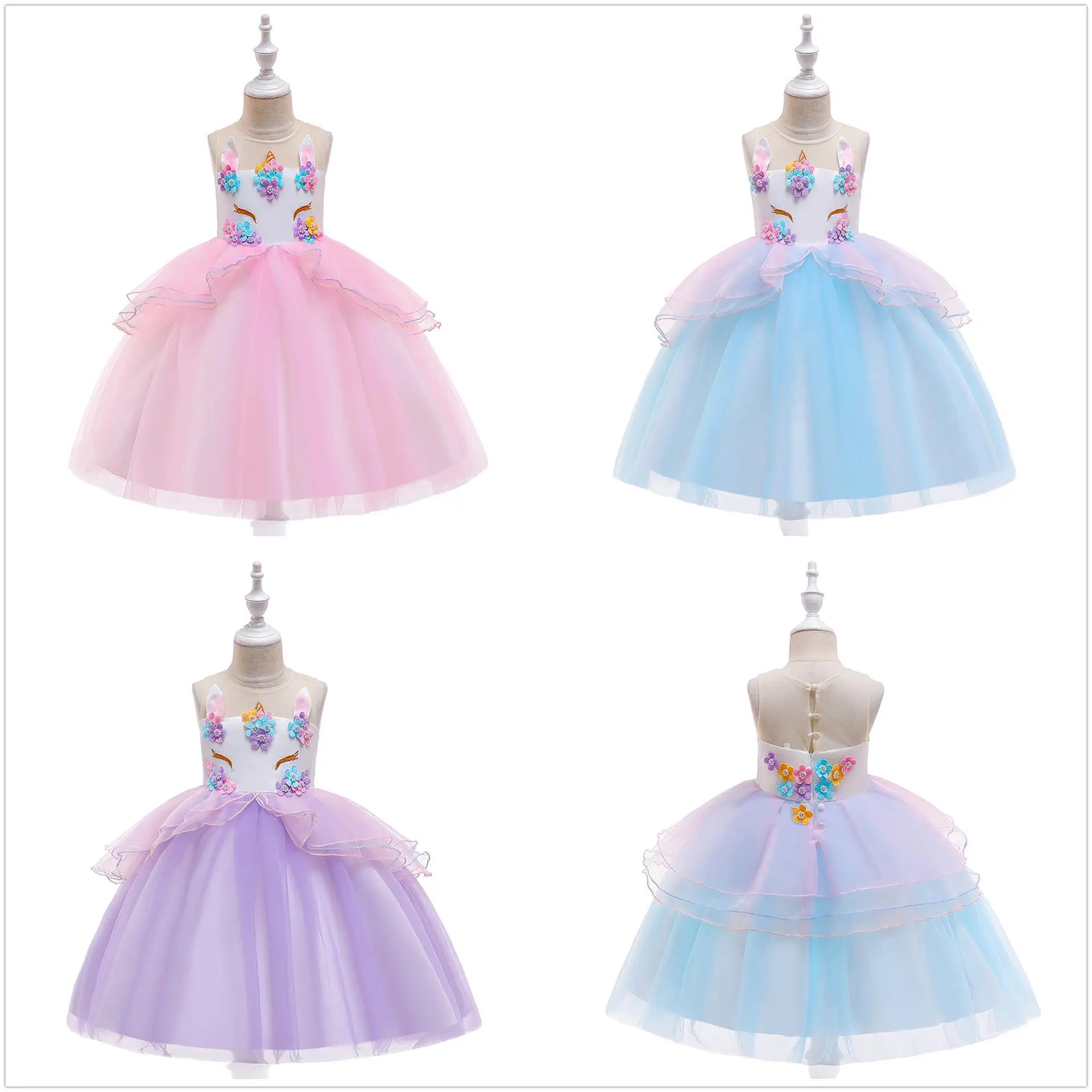 Unicorn Tulle Dress for Girls Rainbow Color - Image 20