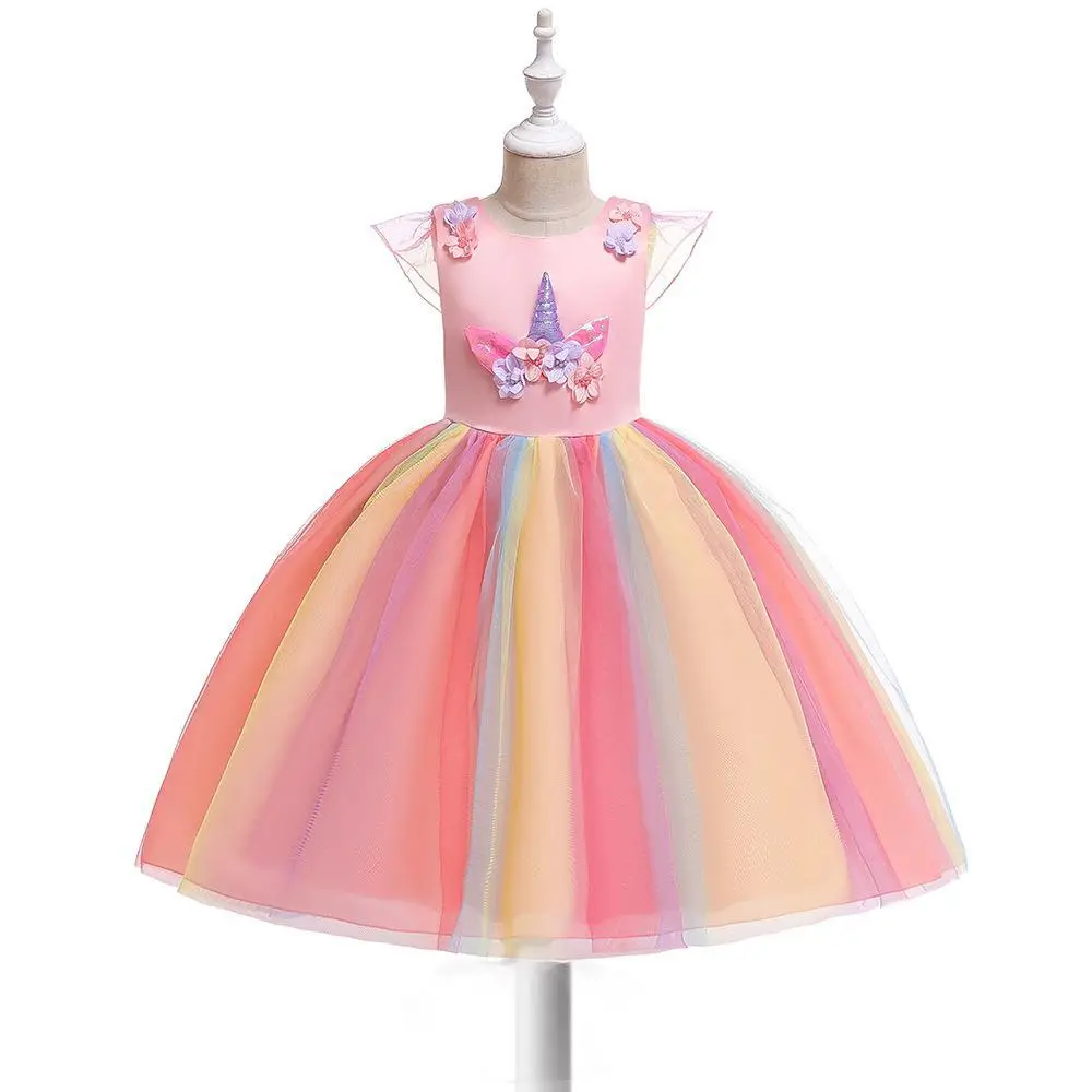 Unicorn Tulle Dress for Girls Rainbow Color - Image 10