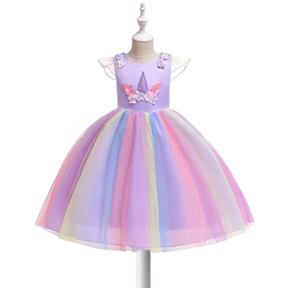 Unicorn Tulle Dress for Girls Rainbow Color - Image 11