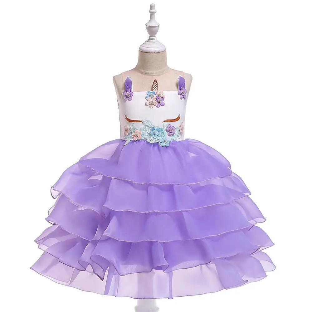 Unicorn Tulle Dress for Girls Rainbow Color - Image 2
