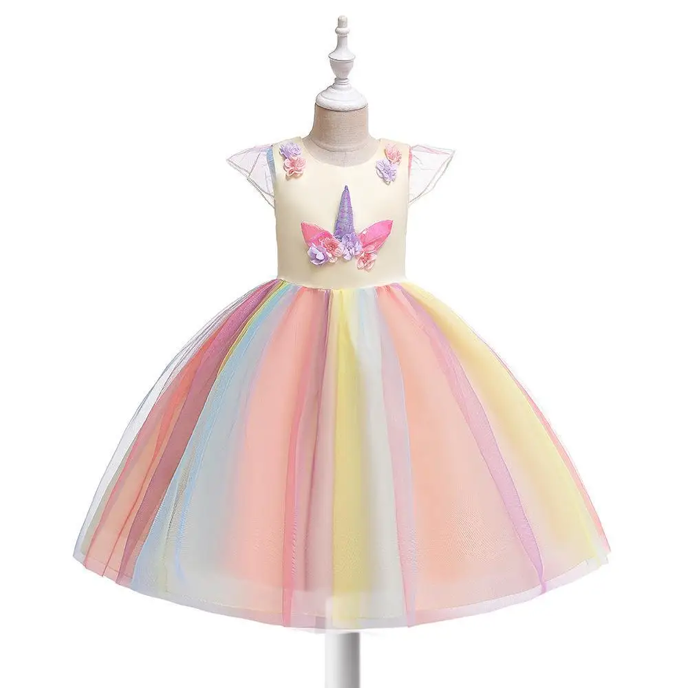 Unicorn Tulle Dress for Girls Rainbow Color - Image 9