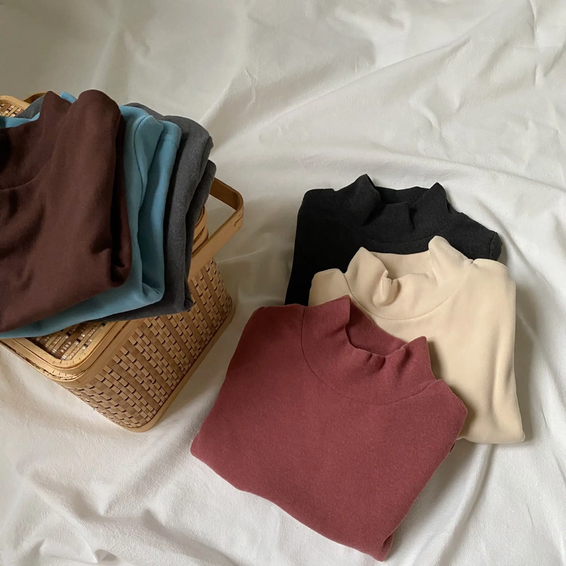 Kids Korean Collar Shirt Solid Color Thickens - Image 9