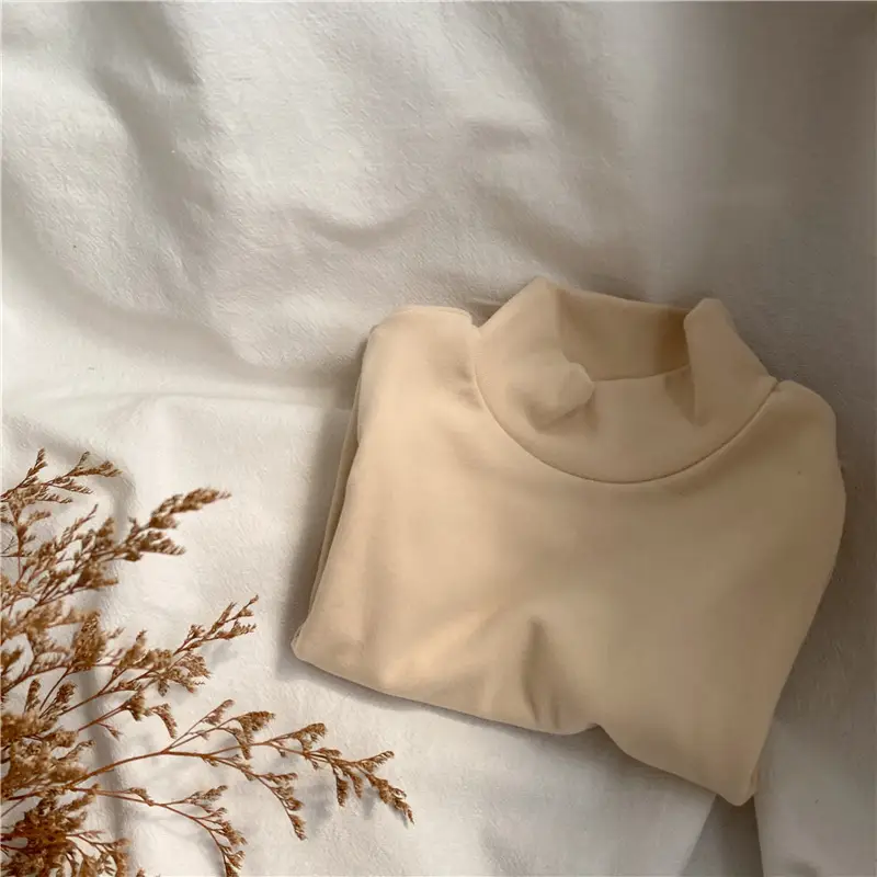 Kids Korean Collar Shirt Solid Color Thickens - Image 2