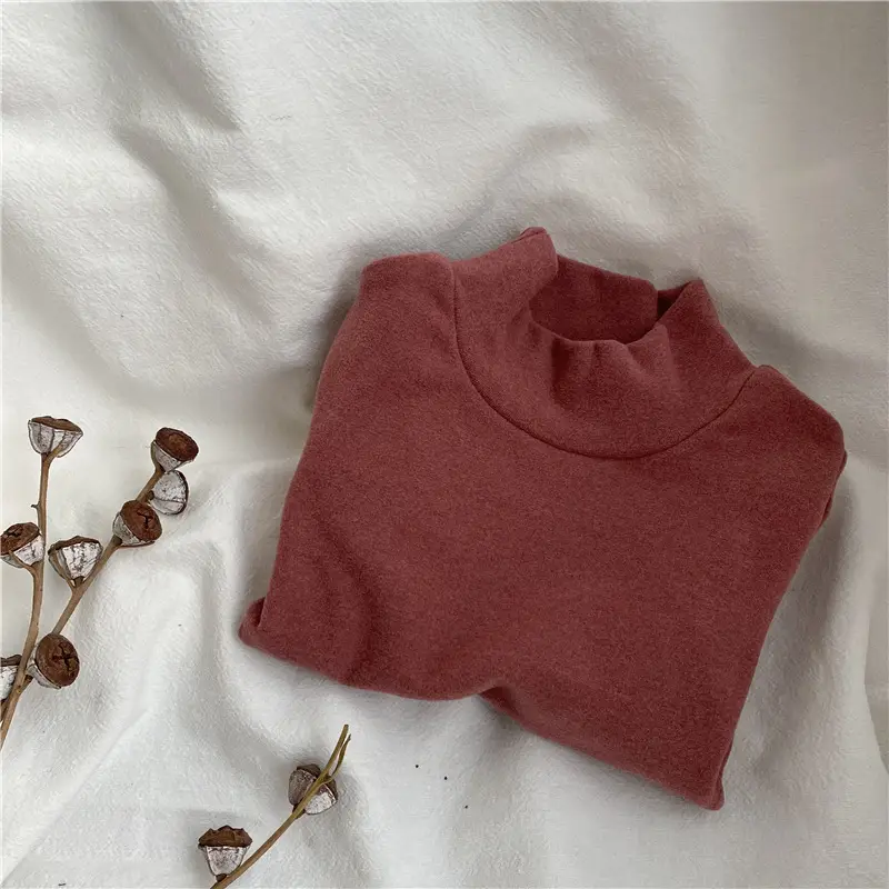 Kids Korean Collar Shirt Solid Color Thickens - Image 4
