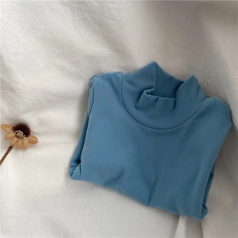Kids Korean Collar Shirt Solid Color Thickens - Image 6