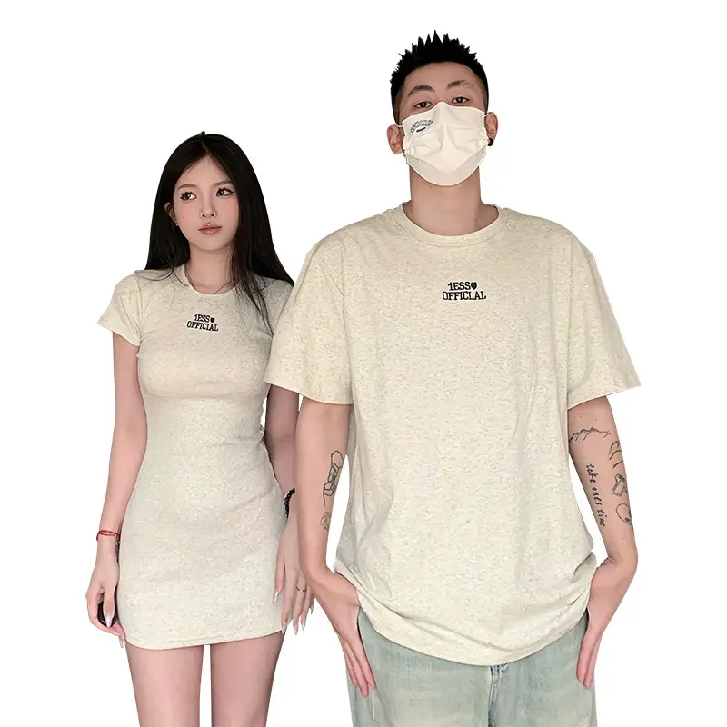 Couple Summer 2023 Embroidered T-Shirt Set Large - Image 5