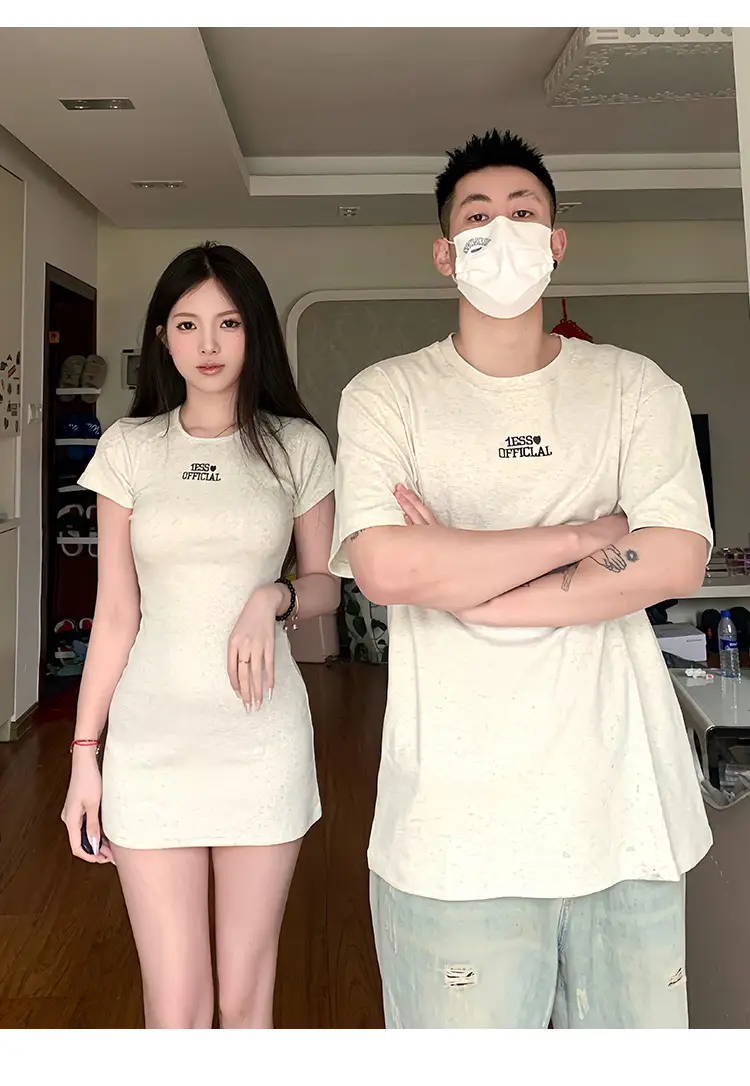 Couple Summer 2023 Embroidered T-Shirt Set Large — feature 16