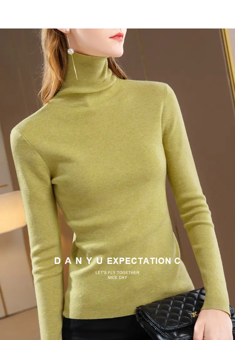 Women's Beige Knitted Turtleneck Sweater 2024 — feature 13