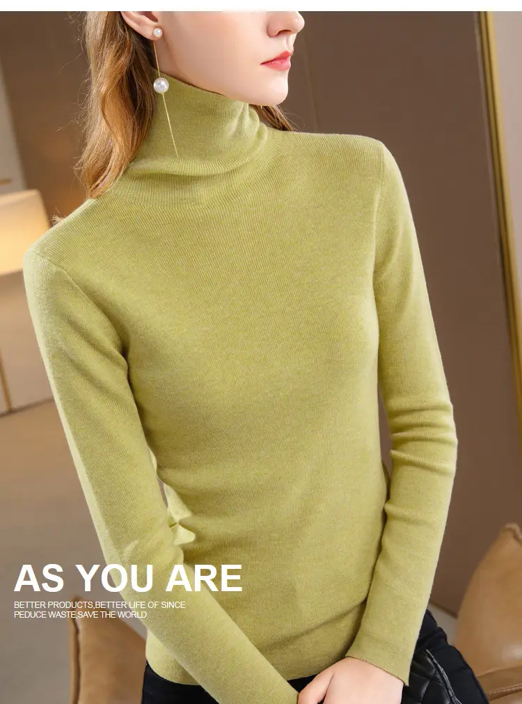 Women's Beige Knitted Turtleneck Sweater 2024 — feature 14