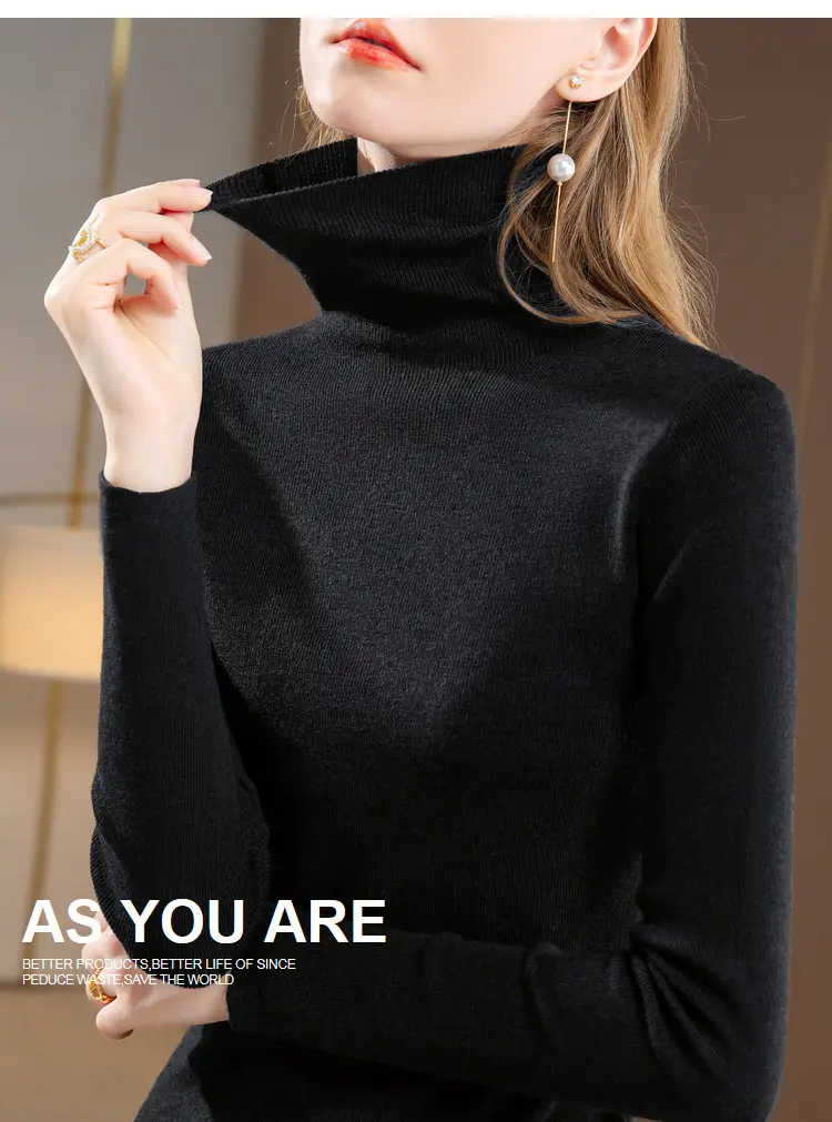 Women's Beige Knitted Turtleneck Sweater 2024 — feature 22