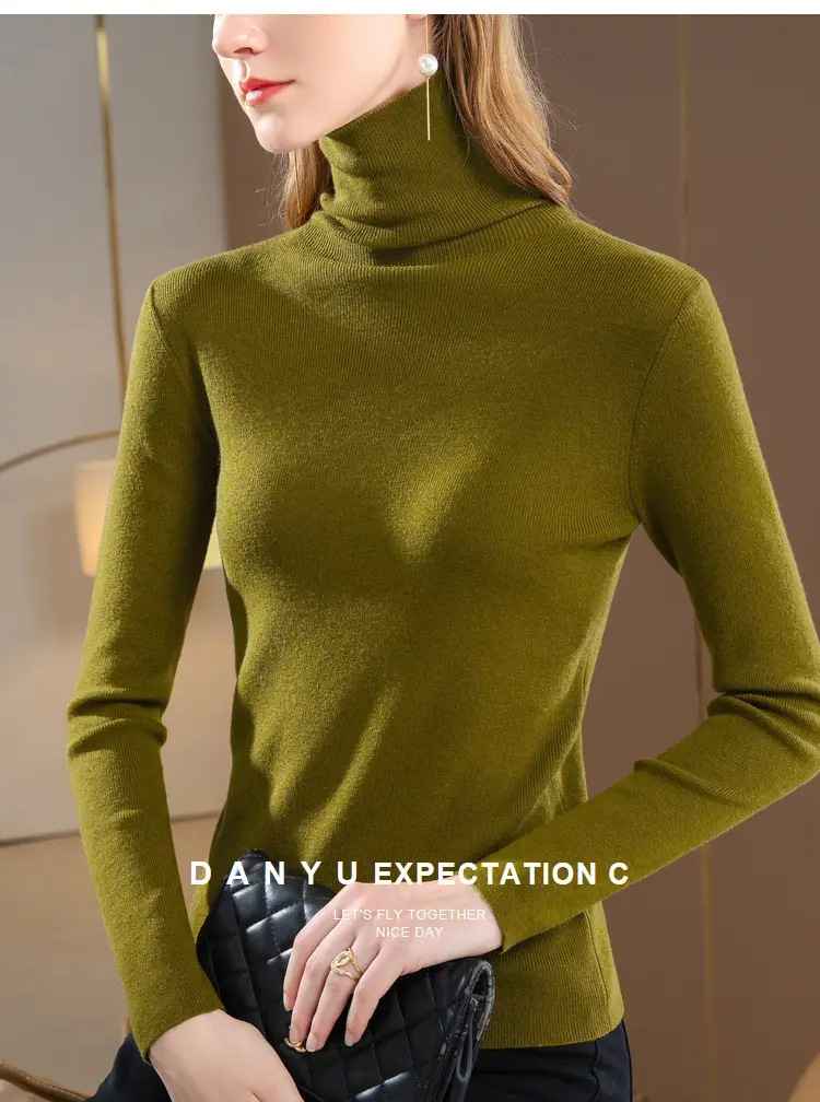 Women's Beige Knitted Turtleneck Sweater 2024 — feature 24
