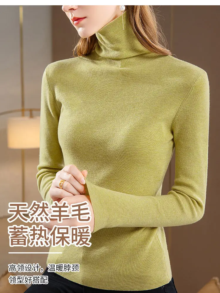 Women's Beige Knitted Turtleneck Sweater 2024 — feature 5