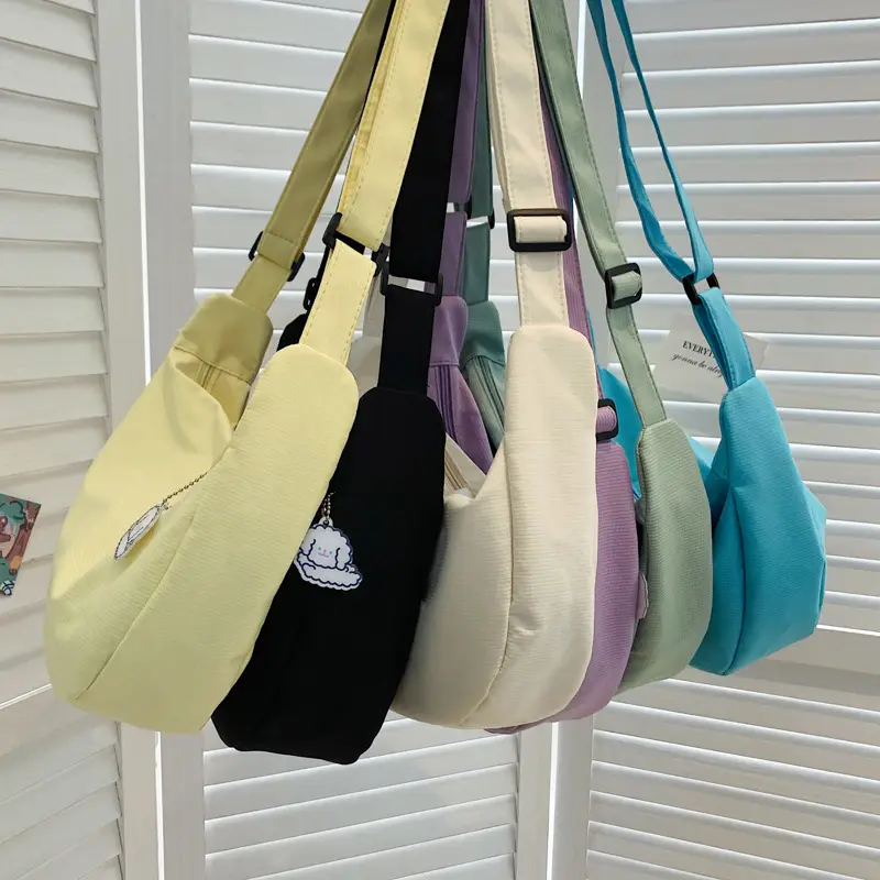 Golden Korean Ins Soft Shoulder Bag with Pearl Button - Image 8