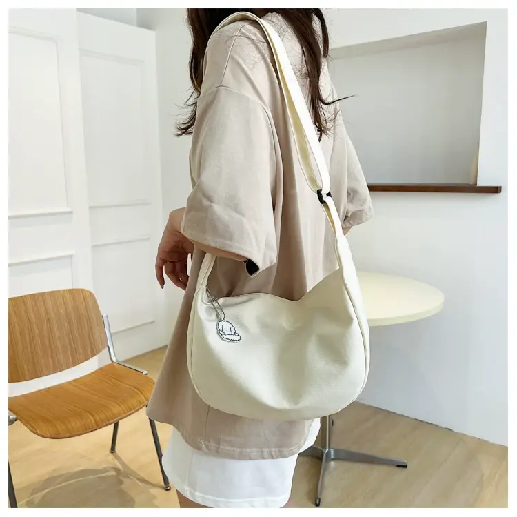 Golden Korean Ins Soft Shoulder Bag with Pearl Button — feature 20