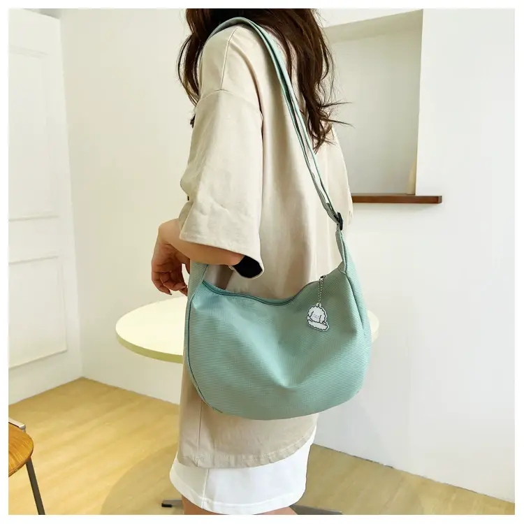 Golden Korean Ins Soft Shoulder Bag with Pearl Button — feature 25