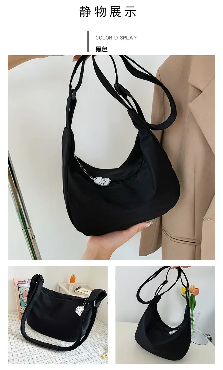 Golden Korean Ins Soft Shoulder Bag with Pearl Button — feature 26