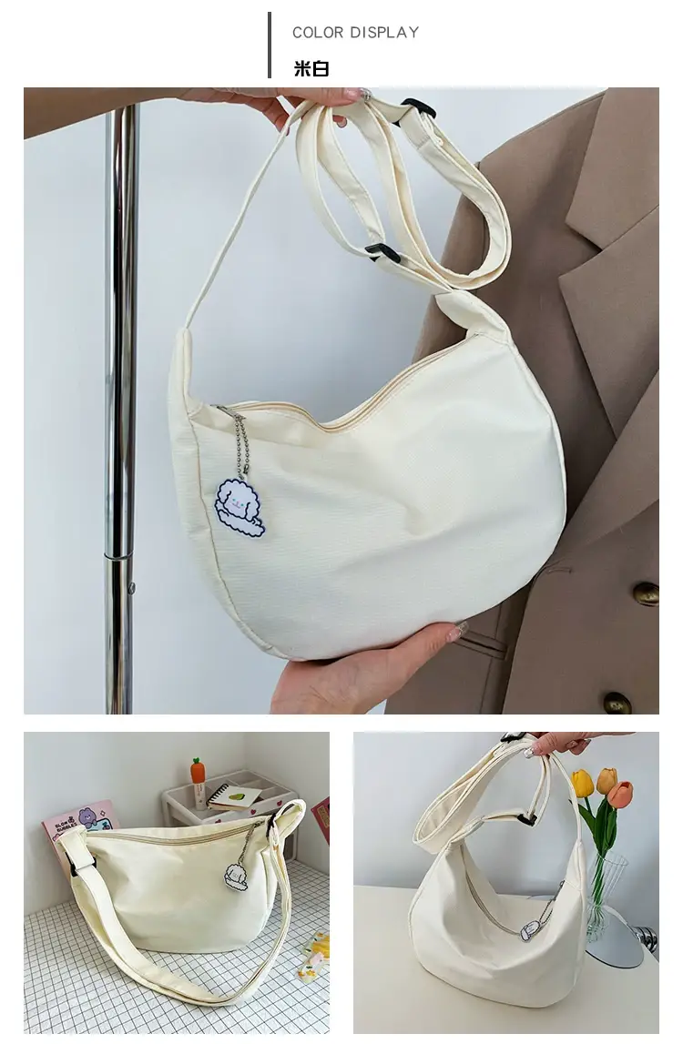 Golden Korean Ins Soft Shoulder Bag with Pearl Button — feature 27