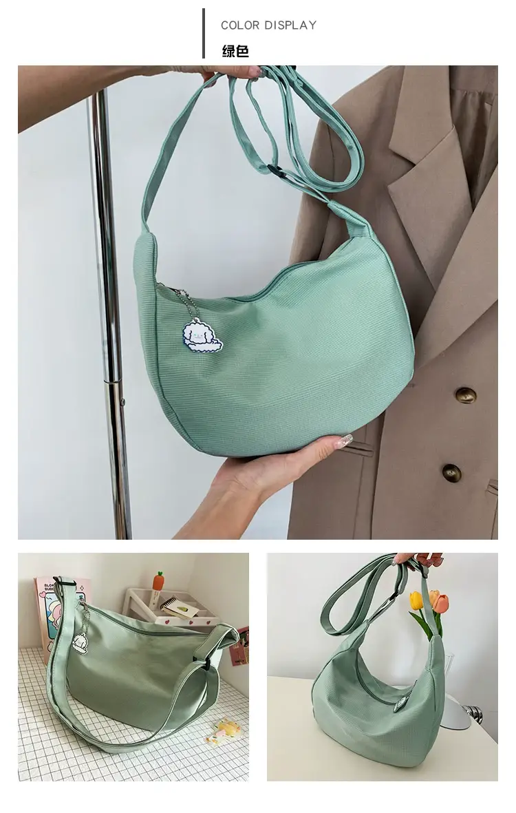 Golden Korean Ins Soft Shoulder Bag with Pearl Button — feature 28