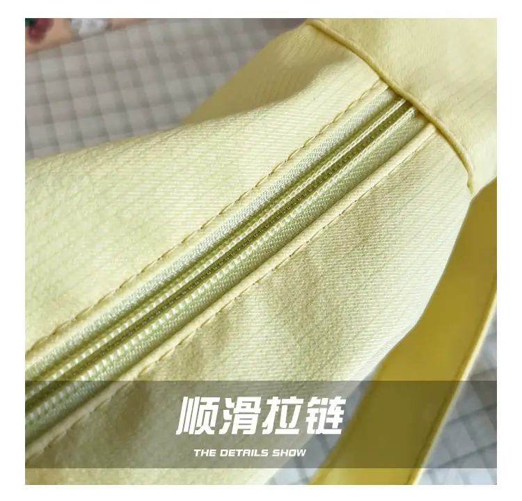 Golden Korean Ins Soft Shoulder Bag with Pearl Button — feature 3