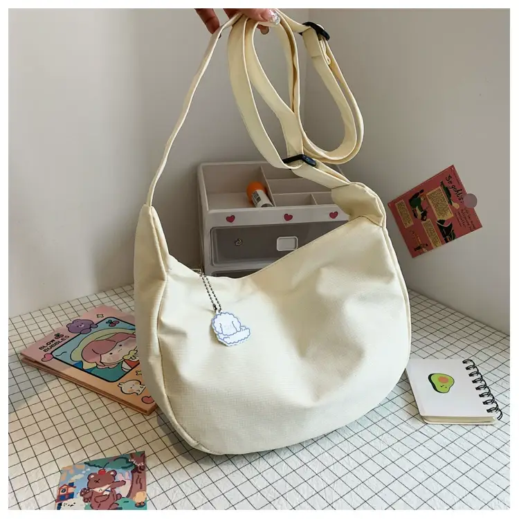 Golden Korean Ins Soft Shoulder Bag with Pearl Button — feature 33