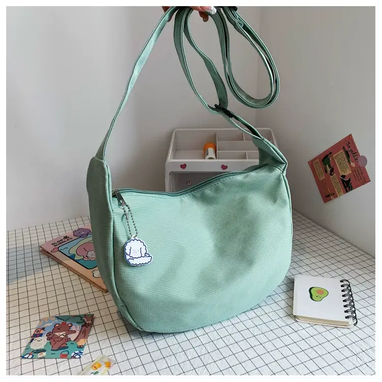 Golden Korean Ins Soft Shoulder Bag with Pearl Button — feature 34
