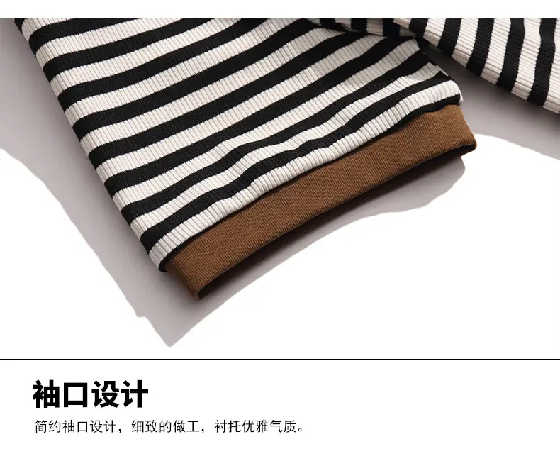 Women Striped Polo Collar Top Large 2023 — feature 16