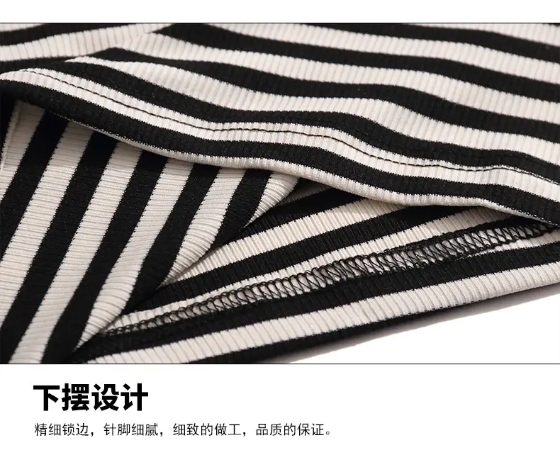 Women Striped Polo Collar Top Large 2023 — feature 18