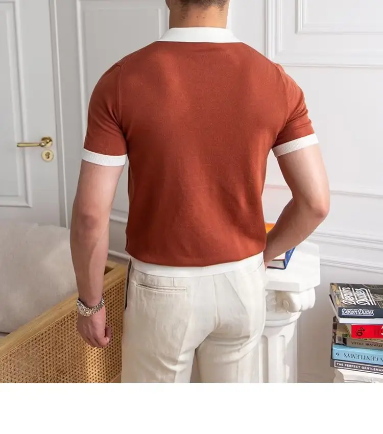 Men's Red Polo Shirt White Pants 2025 Summer — feature 17