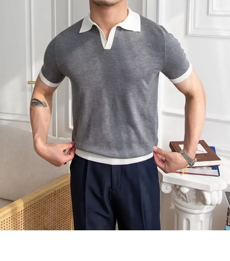 Men's Red Polo Shirt White Pants 2025 Summer — feature 26