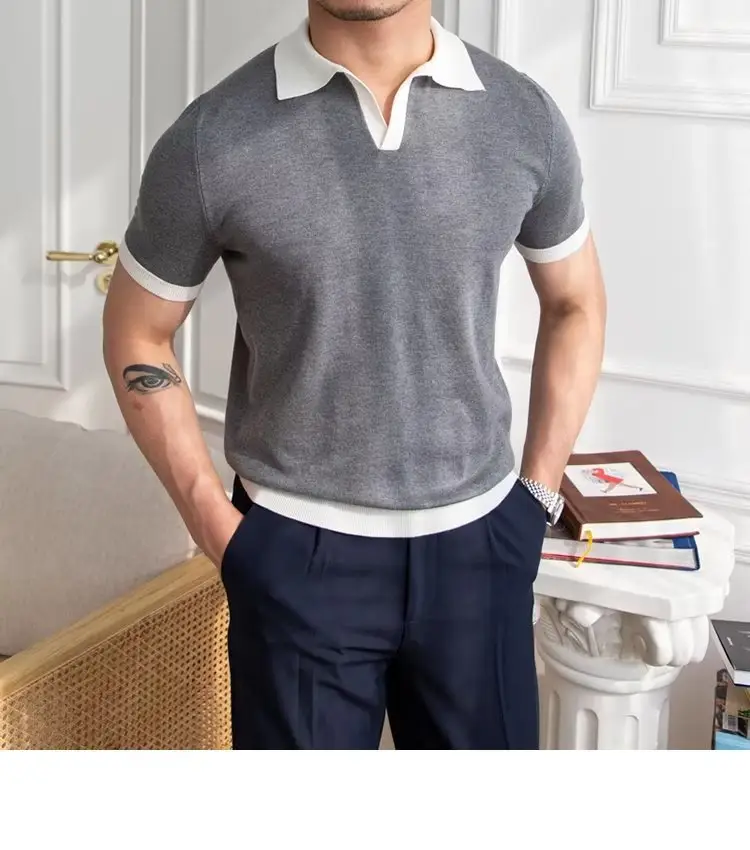 Men's Red Polo Shirt White Pants 2025 Summer — feature 27