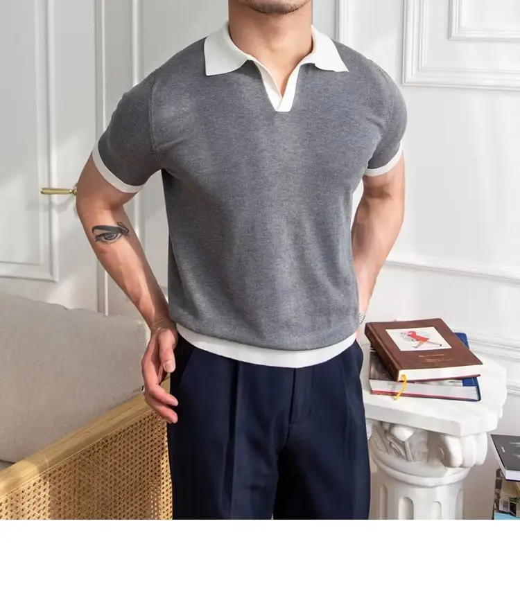 Men's Red Polo Shirt White Pants 2025 Summer — feature 28