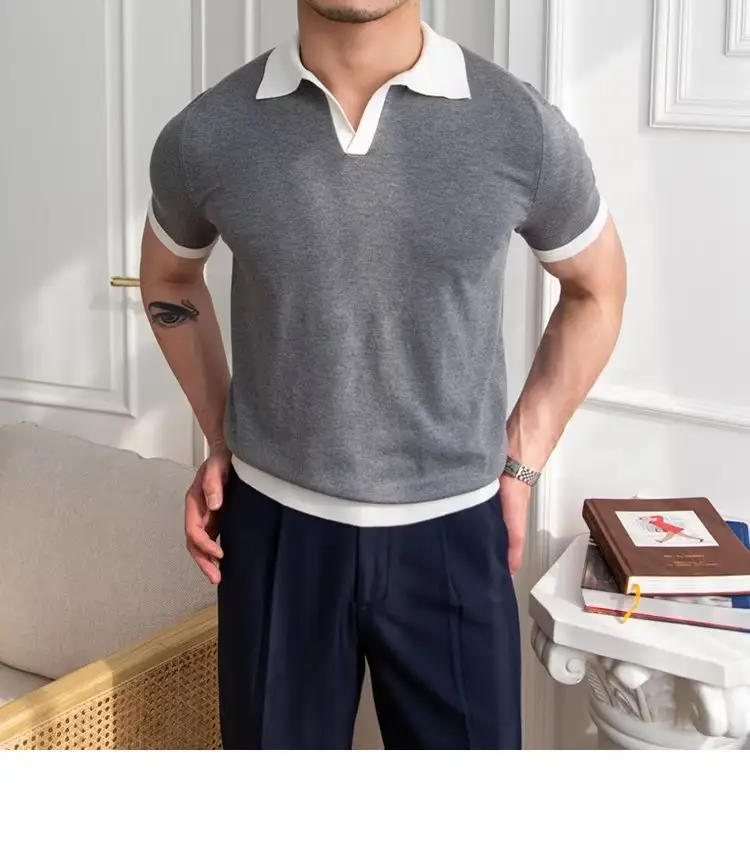 Men's Red Polo Shirt White Pants 2025 Summer — feature 30