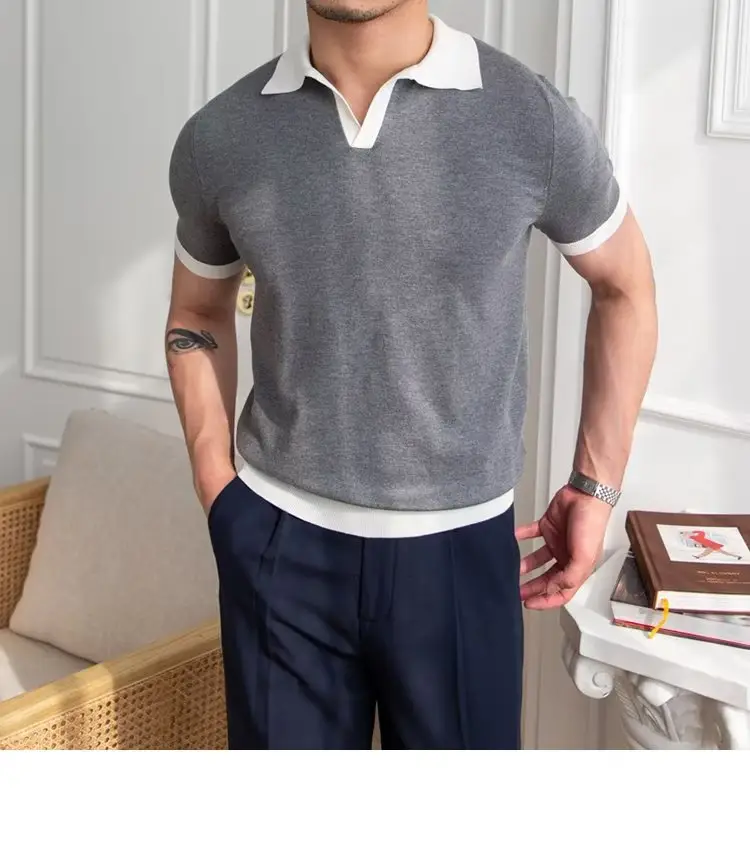 Men's Red Polo Shirt White Pants 2025 Summer — feature 32
