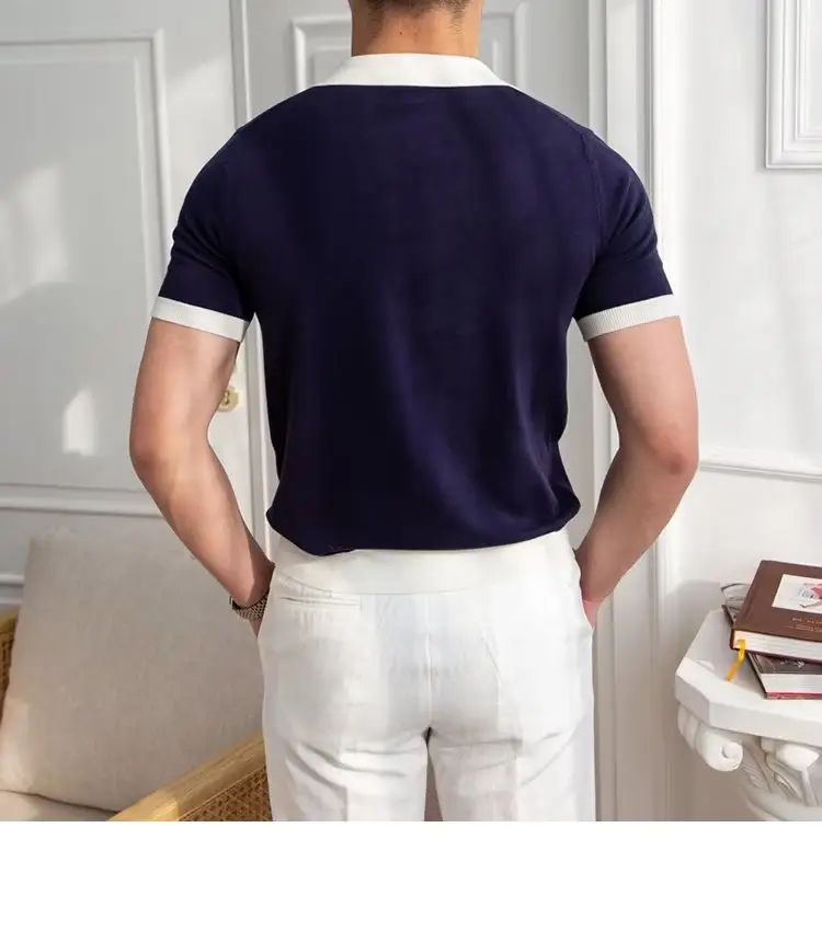 Men's Red Polo Shirt White Pants 2025 Summer — feature 41