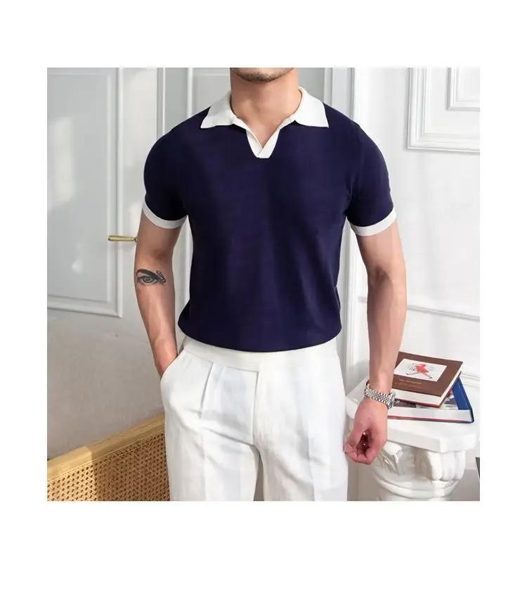 Men's Red Polo Shirt White Pants 2025 Summer — feature 50