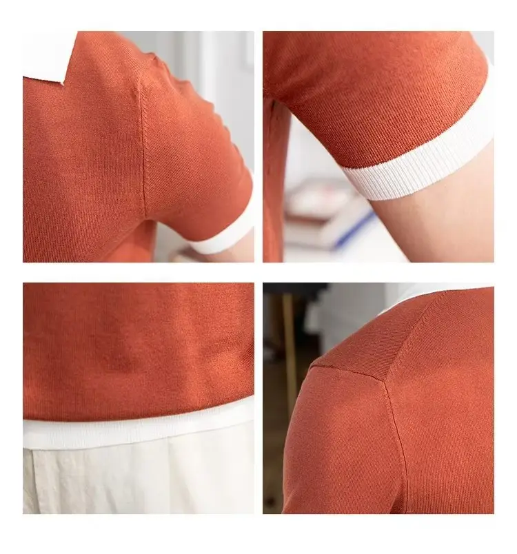 Men's Red Polo Shirt White Pants 2025 Summer — feature 6