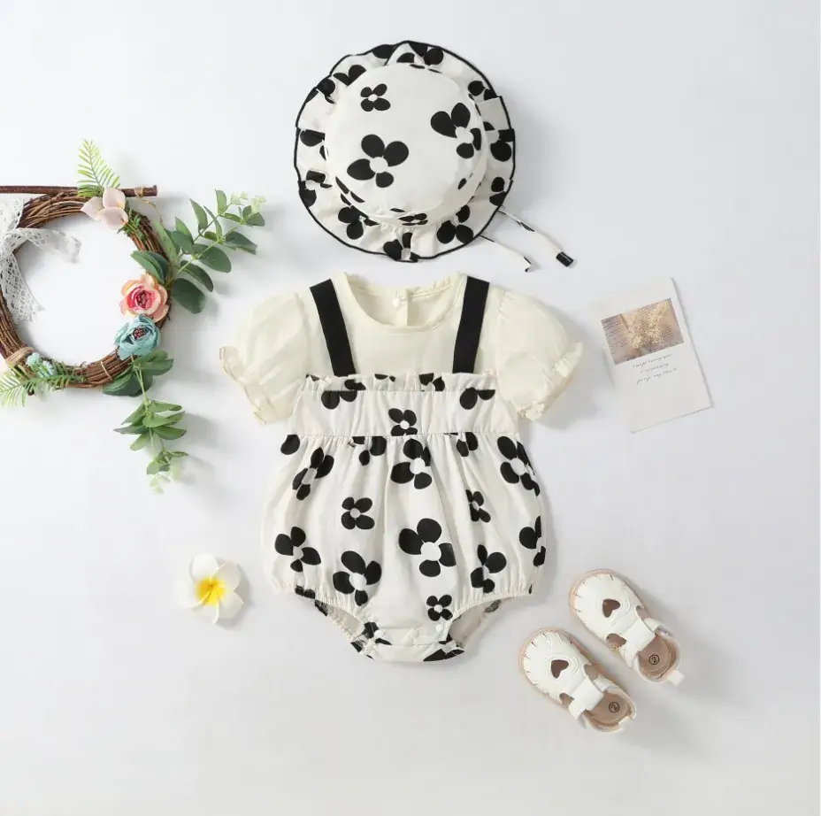 Baby Cow Print Dress with Hat & Shoes Set - Image 2