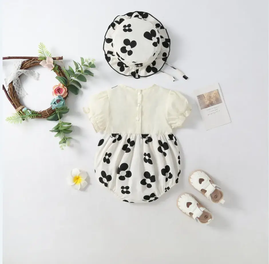 Baby Cow Print Dress with Hat & Shoes Set - Image 4