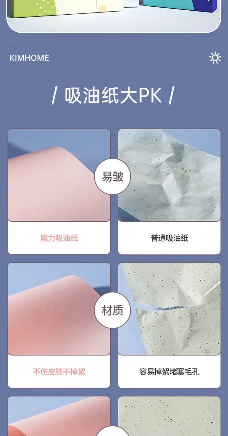 KIMHOME Facial Oil Absorbing Paper 300pcs Women Makeup — feature 3