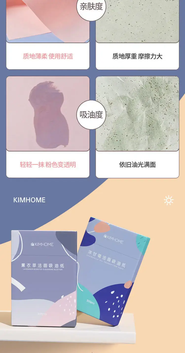 KIMHOME Facial Oil Absorbing Paper 300pcs Women Makeup — feature 4