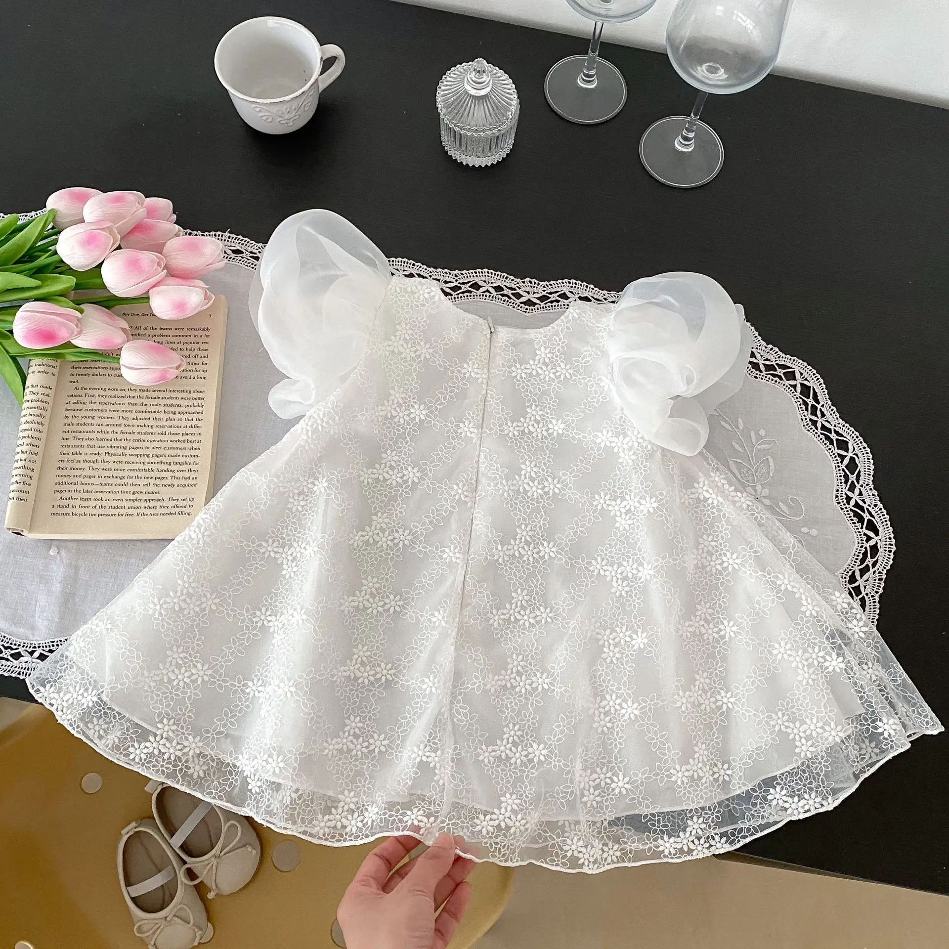 White Embroidered Baby Princess Skirt 0-4 Years - Image 5