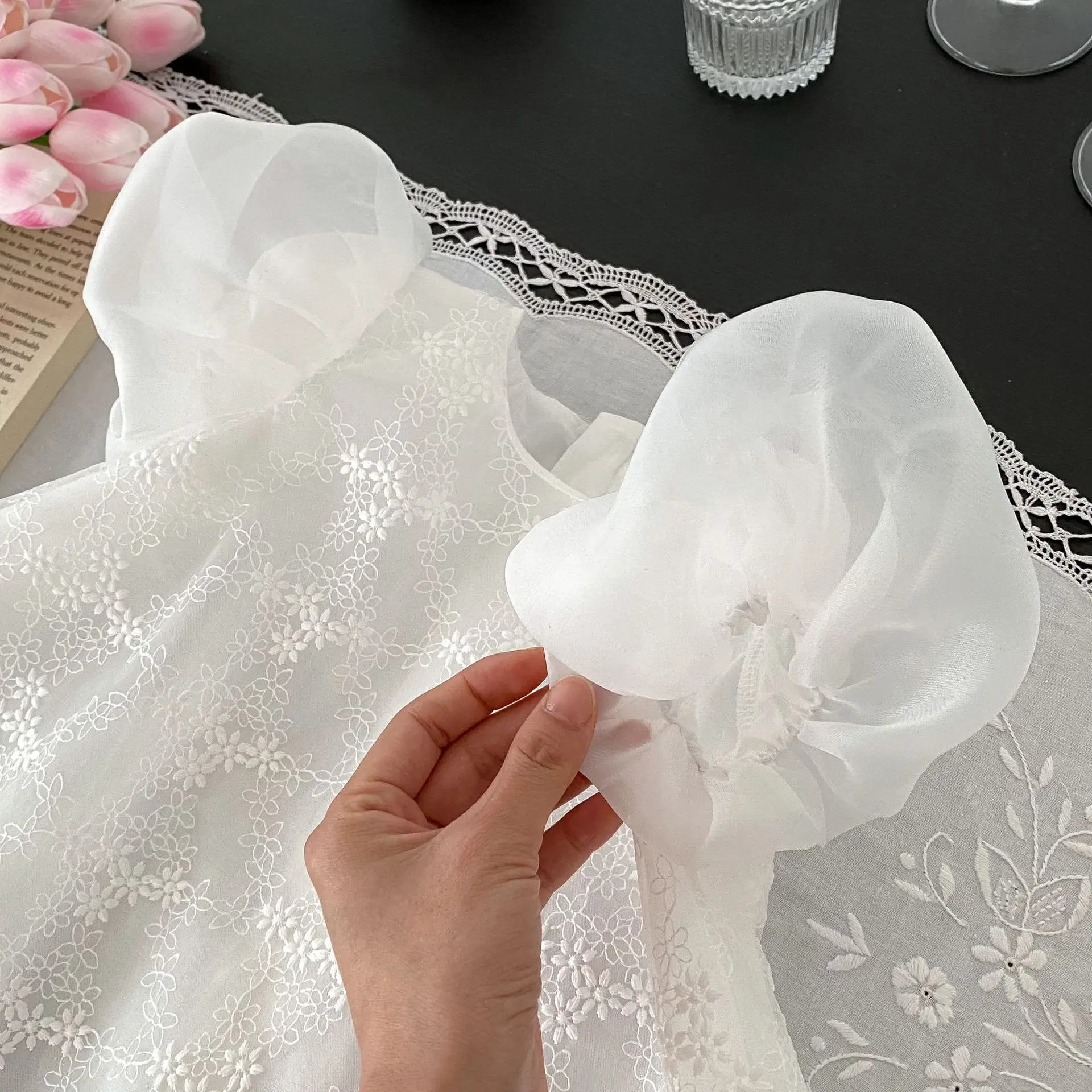White Embroidered Baby Princess Skirt 0-4 Years — feature 10