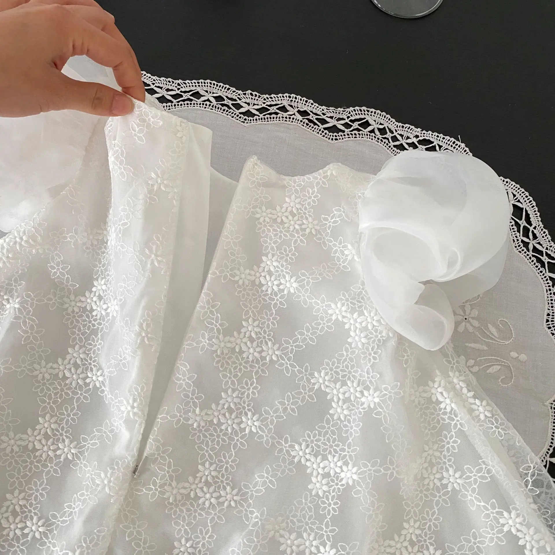 White Embroidered Baby Princess Skirt 0-4 Years — feature 13