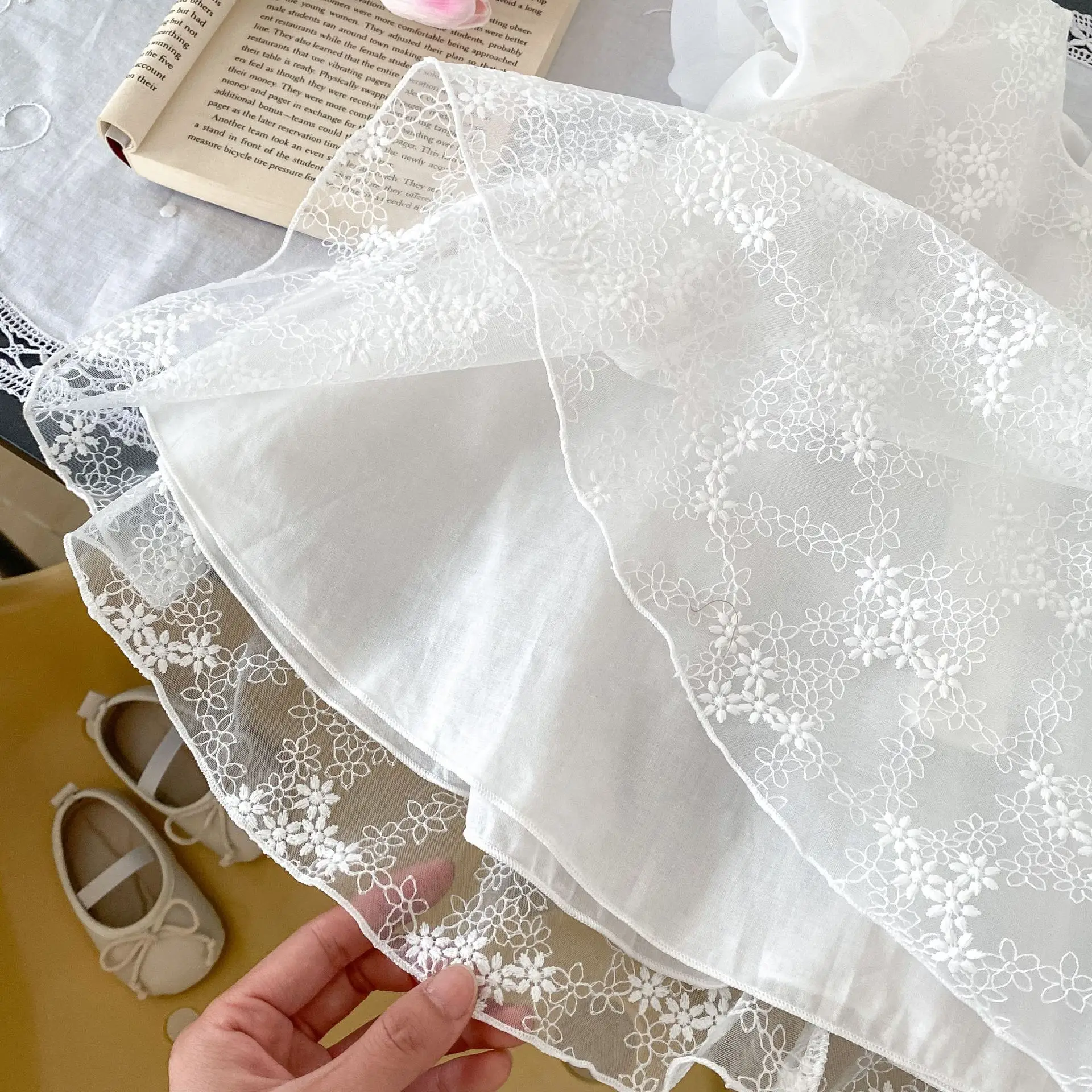 White Embroidered Baby Princess Skirt 0-4 Years — feature 15