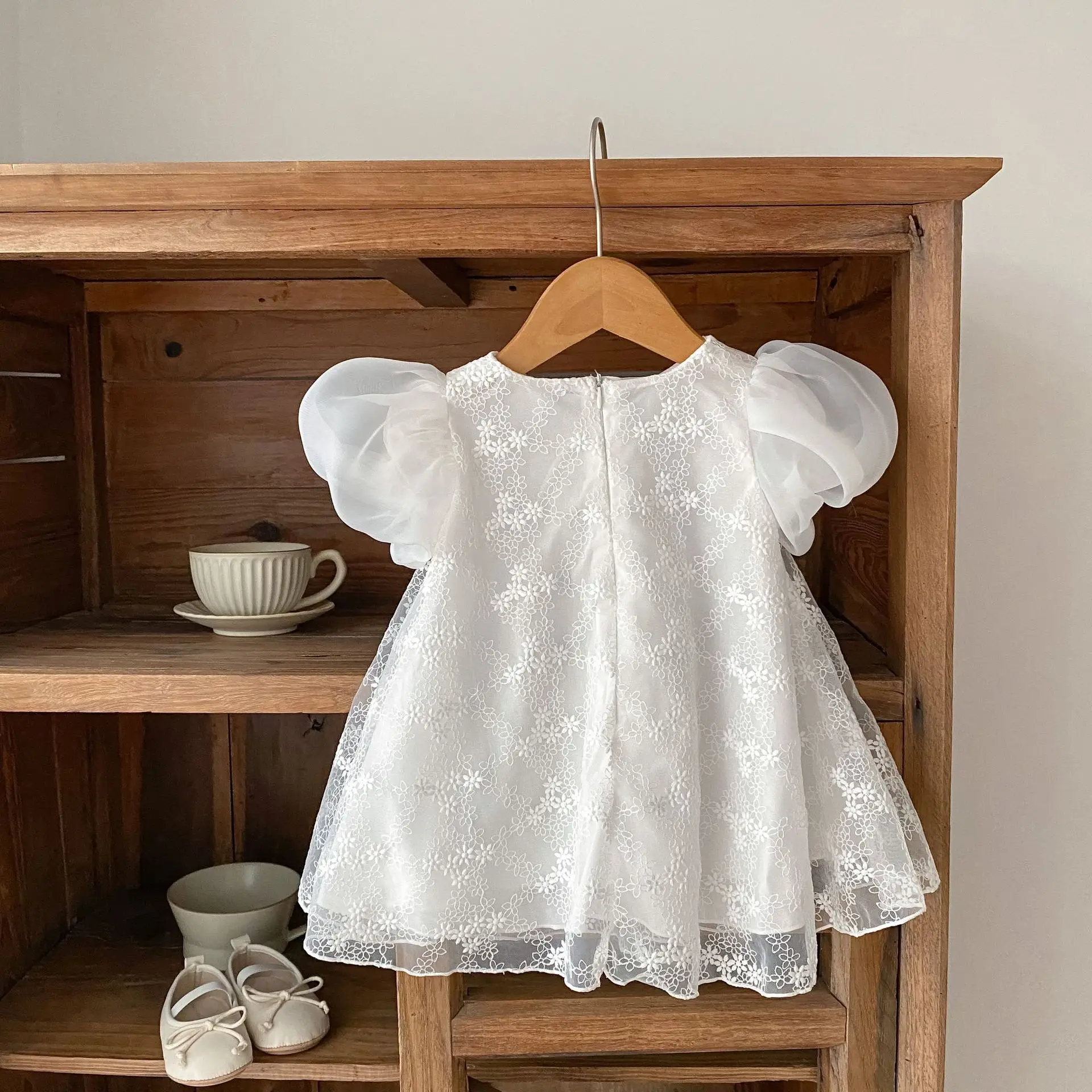 White Embroidered Baby Princess Skirt 0-4 Years — feature 3