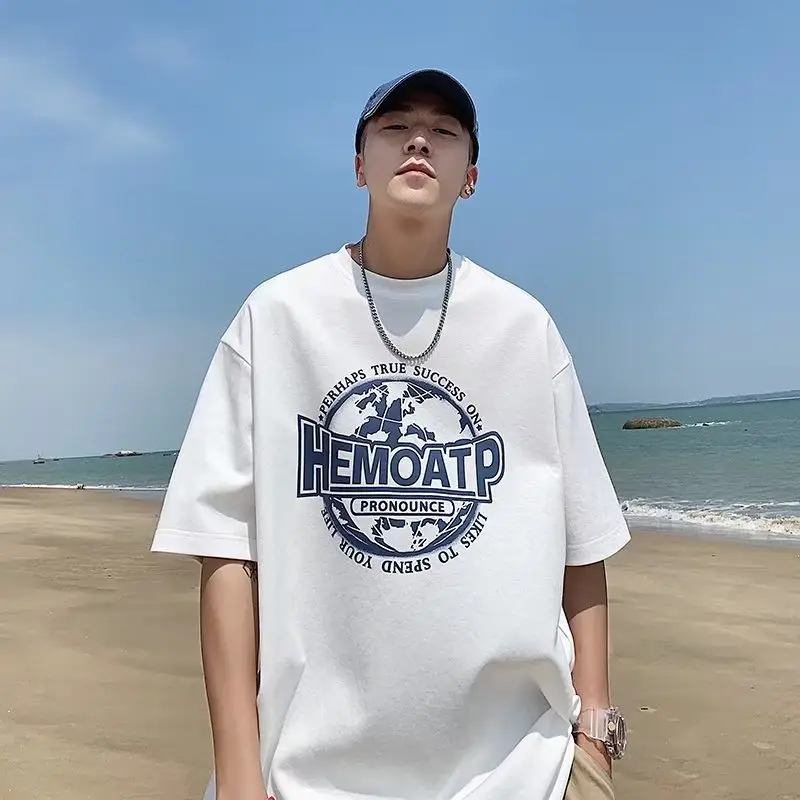 Men Cotton Long Sleeve T-Shirt Large Size Beach Wear - Image 3