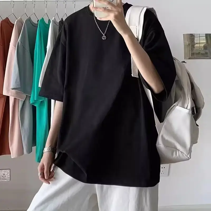 Men Cotton Long Sleeve T-Shirt Large Size Beach Wear - Image 6